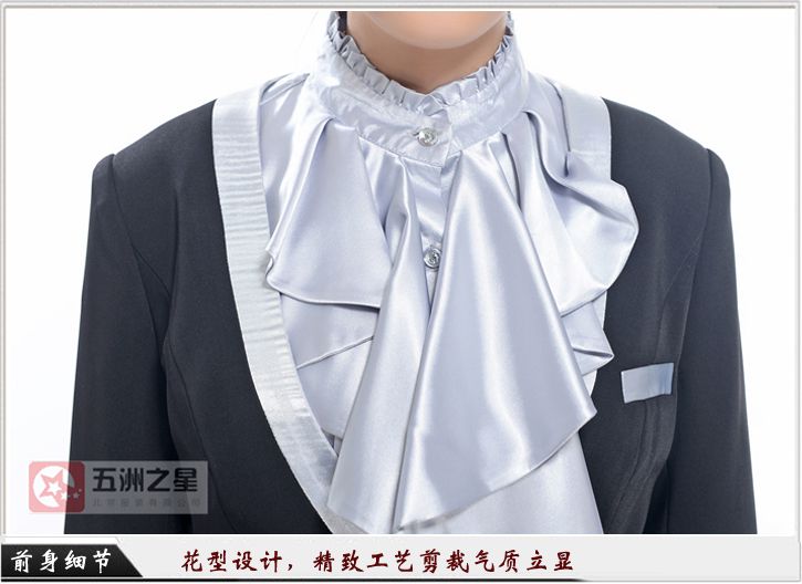 女款單排三粒扣工作服定做領(lǐng)結(jié)展示